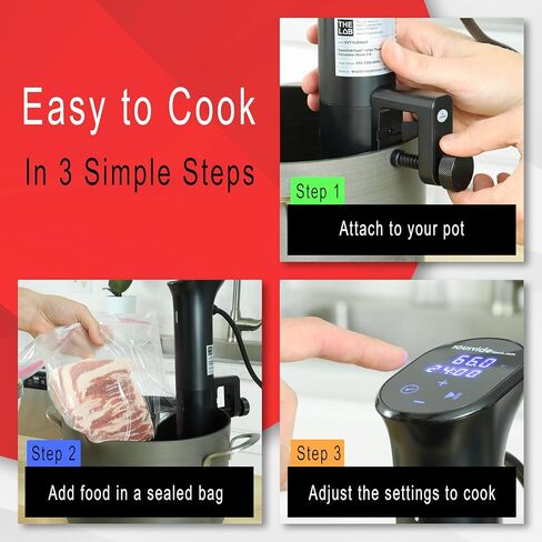 iVide 2.0 WiFi Sous Vide Cooker – Precision Immersion Circulator, 1200W, 0.1°C Accuracy, App Recipes, Quiet Operation, 30L Capacity in Saudi Arabia