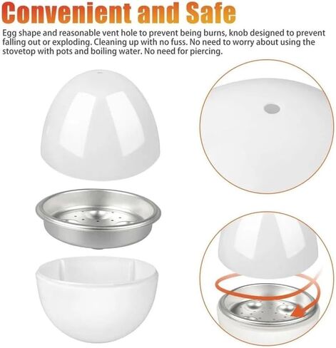 Microwave Egg Boiler 4 Egg Capacity Microwave Egg Cooker for Hard Boiled Eggs Microwave Egg Maker Under 9 minutes Medium and Hard Boiled Egg Cooker Rapid Egg Boiler Microwavable Egg Poacher in Saudi Arabia