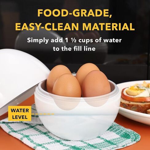 Microwave Egg Boiler 4 Egg Capacity Microwave Egg Cooker for Hard Boiled Eggs Microwave Egg Maker Under 9 minutes Medium and Hard Boiled Egg Cooker Rapid Egg Boiler Microwavable Egg Poacher in Saudi Arabia