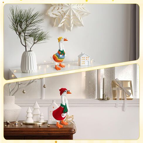24Pcs Desk Goose Outfits 7inch Mini Goose Knitting Clothes with Hats Sweater Sunglasses Scarves, Small Desk Duck Accessory for Magnetic Silly Geese Keychain Outdoor Porch Statues Decor in Kuwait