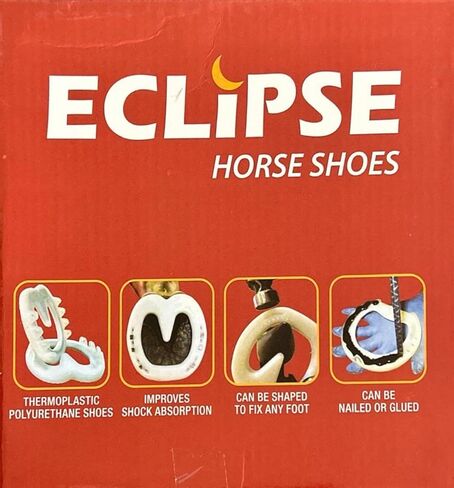 MPMH Eclipse Series I Heart Bar حدوة حصان احترافية، بولي يوريثين أبيض، هيكل من البلاستيك الحراري، قبضة فائقة، تصميم ممتص للصدمات لاستخدام الفروسية (1) in Kuwait