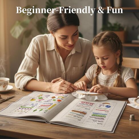 DIY Stitch Book, Handmade Stitch Book Embroidery Set, Portable All Scenario Embroidery Stitch Book & Sewing Kit, Contains Multiple Sewing Tools and Instruction Manual in Saudi Arabia