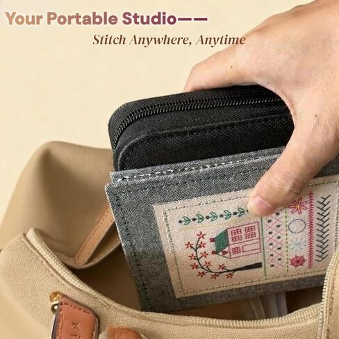 2026 Upgraded Embroidery Stitch Book & Complete Kit for Beginners | Includes 86 Tools,63 Water-Soluble Patterns & 106 Designs with Instructions | Portable Craft Set for Adults & DIY Lovers in Saudi Arabia