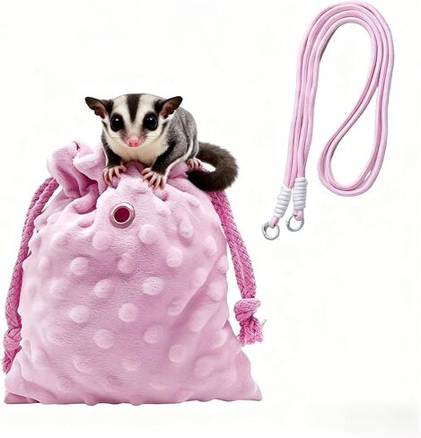 Sugar Glider Bonding Pouch Portable Drawstring Pouch Soft Sleeping Bag with Blue Braided Ribbon Small Animal Carrier- Hedgehog Hamster Ferret (Blue) in Saudi Arabia