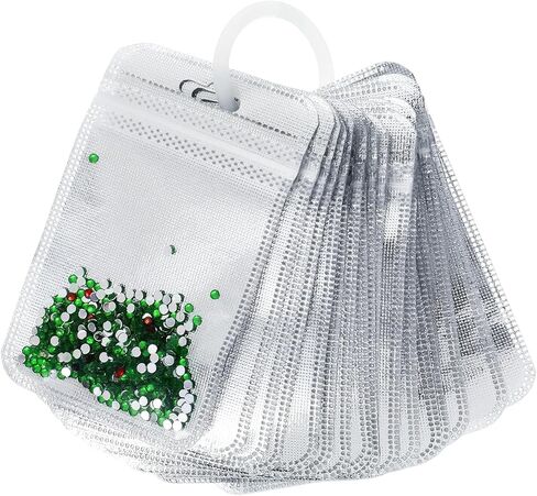 Shimmeroo 50Pcs Diamond Beads Storage Bags, 4.33 x 2.76 Inch Reusable Pouches for DIY Diamond Art Jewelry Earring Painting Storage Accessories, Bead and Gem Organizer for DIY Craft in Kuwait