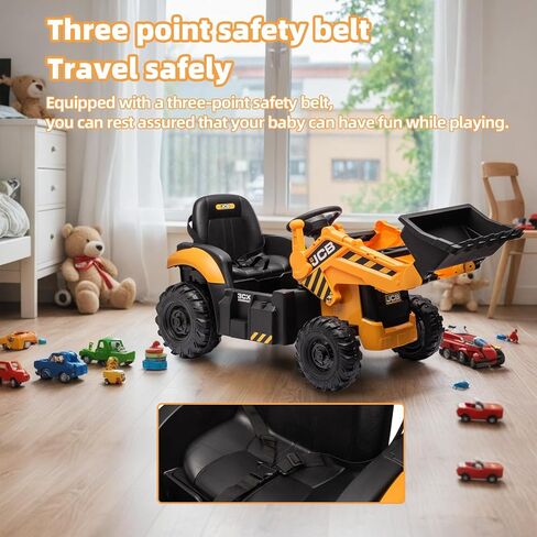 حفار JCB 24 فولت للأطفال، حفار حفار 3 في 1 مع محمل أمامي وذراع خلفي، جهاز تحكم عن بعد، تشغيل/إيقاف بطيء، سرعات قابلة للتعديل، لعبة مركبة بناء كهربائية للأعمار من 3 إلى 8 سنوات in Kuwait