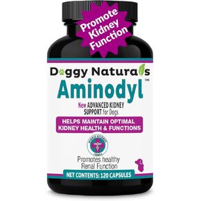 مكمل دعم الكلى Aminodyl™ 1100 مجم للكلاب - يدعم وظيفة الكلى الطبيعية بالأحماض الأمينية ويعزز بشكل كبير صحة ورفاهية وحيوية الكلى 120 كبسولة رش. صُنع في الولايات المتحدة الأمريكية in Kuwait