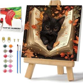 مجموعة طلاء ثعلب من hkejoi بالأرقام للأطفال، طلاء ثعلب حسب الرقم للأطفال مؤطر وحامل، طلاء بالأرقام، مصنوعات يدوية سهلة لديكور جدار المنزل كهدية مقاس 8 × 8 بوصة in Kuwait