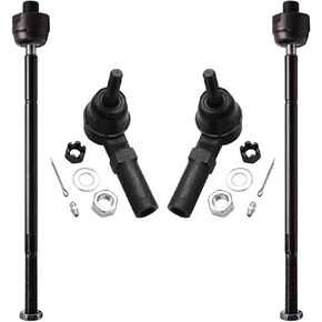 Detroit Axle - 4 Front Tie Rods for 2003-2009 Chevrolet Trailblazer GMC Envoy 2004 2005 2006 2007 2008 Inner & Outer Tie Rod Ends Replacement in Saudi Arabia