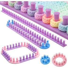 Novabright 64 Inch Chunky Yarn Blanket Loom Kit Adjustable Plastic Frame No Needle Hand Knitting for Thick Yarn Projects DIY Beginners Craft Gift in Kuwait