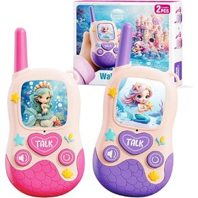 ألعاب أجهزة الاتصال اللاسلكي للفتيات: ألعاب حورية البحر 2 حزمة أجهزة اتصال لاسلكية للأطفال ألعاب 4 5-7 8 سنوات هدايا عيد ميلاد فتاة تبلغ من العمر 4 5 6 7-9 سنوات، لعبة التخييم في الهواء الطلق هدايا عيد الفصح تخزين المواد للأطفال in Kuwait