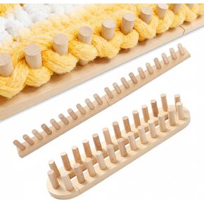 نول بطانية خشبي مكتنز مقاس 81.28 سم من Blingcute - نول حياكة خالٍ من العوائق للغزل الجامبو - لا توجد حاجة إلى إبر، مجموعة نسج يدوية صديقة للمبتدئين للبطانيات التي تصنعها بنفسك، وأسرة الحيوانات الأليفة والهدايا اليدوية التي تصنعها بنفسك. in Kuwait