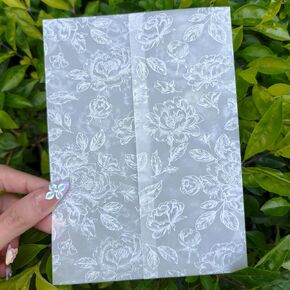 50 Pack Pre-Folded Vellum Jackets for 5x7 Invitations - White Flower - 115GSM Printed Translucent Vellum Jacket,Vellum Wraps for Wedding Invitations Sleeves, Baby Shower, Birthday in Saudi Arabia