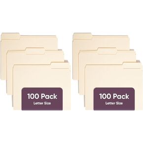 Smead File Folder, 1/3-Cut Tab, Letter Size, Manila , Assorted Positions, 100 Per Box (10330) in Saudi Arabia