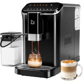 CABIHOME Automatic Espresso Machine with Manual Milk Frother & Built in Grinder, One-Touch Design, 20 Bar Pressure 120V, 6 Custom Recipes, 1.5L Water Tank, Auto Self-Cleaning for Home & Office, Black in Saudi Arabia