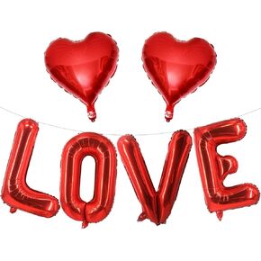 زينة عيد الحب بالونات XOXO الحمراء مقاس 18 بوصة بالونات قلب أحمر لعيد الحب وحفلات الزفاف وحفلات الزفاف in Kuwait