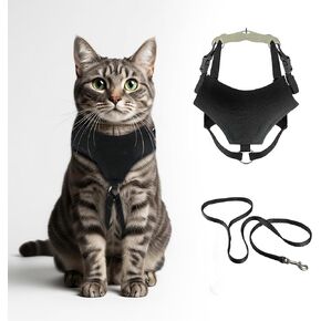 مجموعة A1 Home Collections حزام ومقود القطط المقاوم للهروب، سترة ناعمة قابلة للتعديل، شبكة مريحة وشرائط طويلة، تحكم سهل، حزام مشي آمن للقطط (كبير) in Kuwait