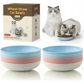 10 عبوات من أطباق القطط، أطباق القطط الصغيرة، أوعية طعام القطط المتينة المصنوعة من قش القمح للقطط الداخلية والخارجية in Kuwait