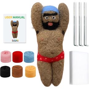 MeowPick DIY Needle Felting Kit for Beginners - Funny & Ugly Cute Wool Felting Starter Set - Make Your Own Quirky Plushies - All-in-One Craft Gift for Adults, Couples & Teens (Materials for 2 Dolls) in Saudi Arabia