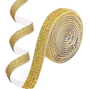 4 لفات شريط كريستالي ذاتي اللصق، أحجار كريمة لامعة بشريط من حجر الراين، غلاف ماسي للحرف اليدوية/الملابس/ديكور الهدايا (وردي فاتح) in Kuwait