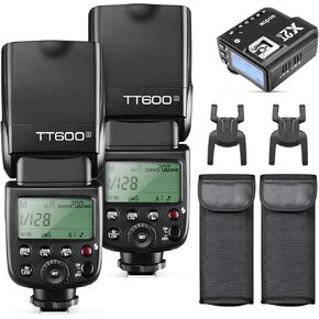 Godox 2X TT600 HSS 2.4G Wireless Master/Slaver Flash Speedlite وجهاز الاستقبال Godox X2T-C طقم إرسال الزناد عن بعد المدمج في نظام Godox X المتوافق مع كاميرات Canon in Kuwait