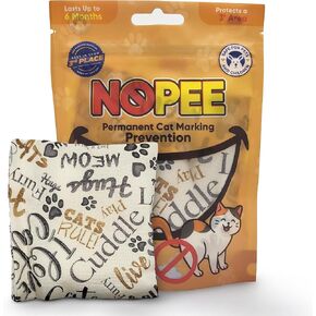 Cat Marking Prevention - Indoor - Permanent - Effective - Stops Cats from Marking or Peeing - Eliminates a Cats' urge to Mark, Put Bag Down & Your Problem is Solved! (White with Cats) in Saudi Arabia