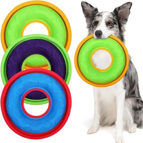 3 Pcs Pet Flying Discs - 9.05 Inch, Interactive Flyer Toys, Feedable Lightweight Catch and Fetch Toys for Small Medium Large Dogs, Floats in Water & Safe on Teeth in Saudi Arabia