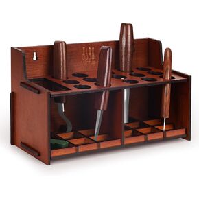 حامل منظم أدوات نحت الخشب، تخزين لـ 16 سكاكين تبييض - رف مع شبكة كبيرة واحدة، 15 شبكة صغيرة، تخزين ورشة العمل، منظم أدوات النجارة، عتيق in Kuwait