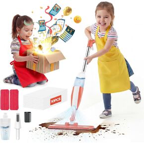 Kids Spray Mop Cleaning Set, Washable Pads, for Ages 3-8, with Stickers in Saudi Arabia