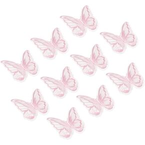 PATIKIL 10Pcs Butterfly Appliques Embellishments, 2 Inches Double Layer Lace Organza Butterfly Patches Sew on Appliques for Wedding Bride Dress Clothes Hat Curtain, Blue in Saudi Arabia
