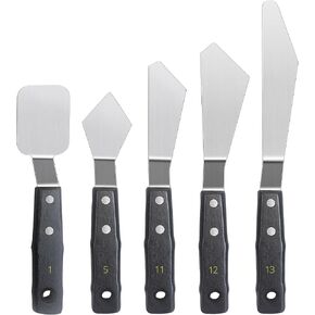 5PCS Paint Knife Large Palette Knives Set Stainless Steel Spatula Pallet Knife Color Mixing Art Supplies for Oil, Acrylic, Canvas, Watercolor Painting in Kuwait