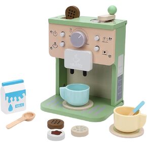 Focket Coffee Maker Toy for Kids, Wooden Kitchen Set with Safe Paint, Encourages Creativity Hand Eye Coordination for Toddlers Age 3 in Saudi Arabia