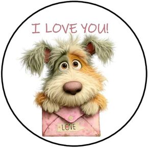 30 قطعة من ملصقات I Love You Puppy على شكل مغلف وأختام مفضلة وطوابع وعلامات مقاس 1.5 بوصة ملصق دائري للحروف والبطاقات والهدايا وصناديق الكلب وعيد الحب in Kuwait