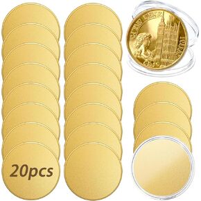 20PCS Brass Coin Blanks 40mm Diameter 2mm Thickness Laser Engravable Coins for DIY Customization Personalized Gifts Challenge Coins Memorial Projects in Kuwait