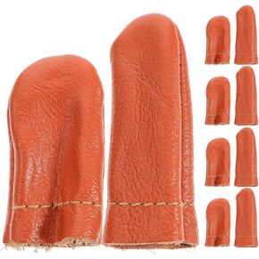 20 قطعة من الجلد غطاء للأصابع إبرة التلبيد حماة الاصبع لليد الحرفية الخياطة التطريز صناعة يدوية لون عشوائي in Kuwait