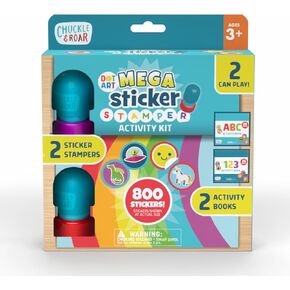 Chuckle & Roar Mega Sticker Stamper Activity Kit with 800 Stickers, 2 Activity Books (ABC & 123) & 2 Reusable Stampers – Arts & Crafts, Learning, Travel Toy for Kids Ages 3+ in Saudi Arabia