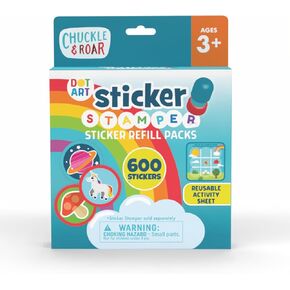 مجموعة أدوات ختم الملصقات الضخمة من Chuckle & Roar مع 800 ملصق، وكتابي أنشطة (ABC و123) و2 أختام قابلة لإعادة الاستخدام - الفنون والحرف اليدوية، والتعلم، ولعبة السفر للأطفال من سن 3 سنوات فما فوق in Kuwait