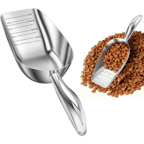 Stainless Steel Dog Food Scoop 1 Cup, Metal Pet Food Scoop With Measuring Lines (Cup/Ml), Dog Food Measuring Scoop For Dogs, Cats, And Kitchen Use, Dishwasher Safe in Kuwait