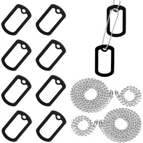 10 Pack Dog Tag Silencers, Dog Tag Protector & Silicone Cover with 4 Chains, for Noise Reduction and Scratch Prevention on Pet Collars, Perfect for Active Dogs or Multi-Pet Households in Saudi Arabia