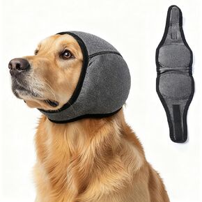Dog Ear Muffs, No Flap Ear Wraps for Dogs Hematoma - Waterproof Elastic Ear Cover with Calming Hoodie (Medium) in Kuwait