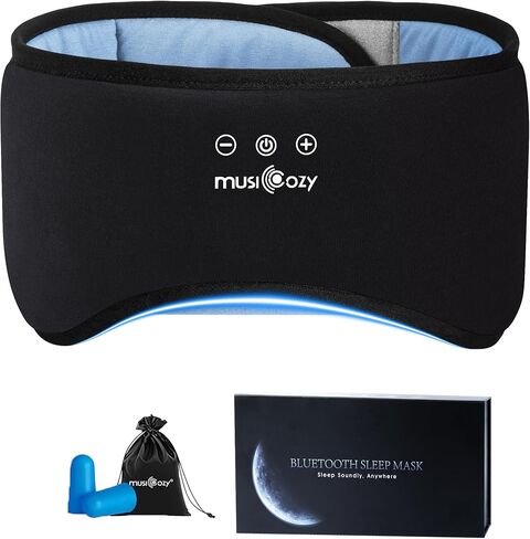 سماعات الرأس MUSICOZY Sleep Bluetooth 5.4، عصابة رأس من قطن الخيزران بتغطية كاملة للنوم الجانبي، سماعات لاسلكية مع سماعات أذن موسيقى للنوم للرجال والنساء (أخضر داكن) in Saudi Arabia
