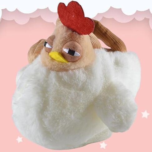Cute Plush Chicken Handbag - Soft Fluffy Hen Purse, Novelty Bag, Animal Plush HandBag Cosmetic Bag with Zipper for Women in Saudi Arabia