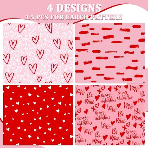 الحوت 60 ورقة عيد الحب المناديل الورقية الحب القلب هدية ورق التغليف 13.8 × 19.7 بوصة متنوعة الأحمر الوردي الحلو نمط التعبئة ورقة ل DIY الحرفية أكياس الهدايا حفل زفاف عيد ميلاد الديكور in Kuwait