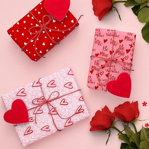 الحوت 60 ورقة عيد الحب المناديل الورقية الحب القلب هدية ورق التغليف 13.8 × 19.7 بوصة متنوعة الأحمر الوردي الحلو نمط التعبئة ورقة ل DIY الحرفية أكياس الهدايا حفل زفاف عيد ميلاد الديكور in Kuwait