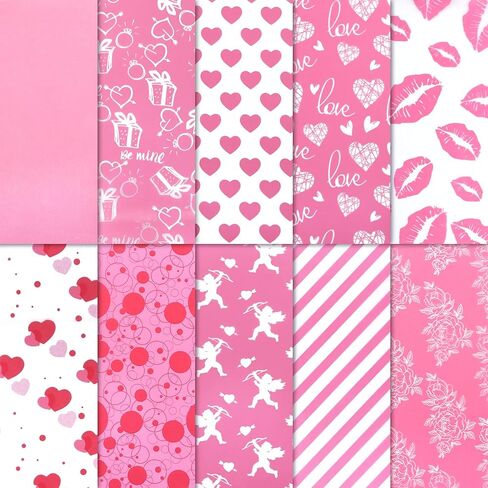 Naler 60 Sheets 14x20 in Valentine’s Day Tissue Paper Pink Themed Gift Wrapping Tissue Paper for Valentine’s Day Wedding Decoration in Saudi Arabia