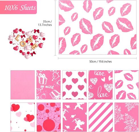Naler 60 Sheets 14x20 in Valentine’s Day Tissue Paper Pink Themed Gift Wrapping Tissue Paper for Valentine’s Day Wedding Decoration in Saudi Arabia