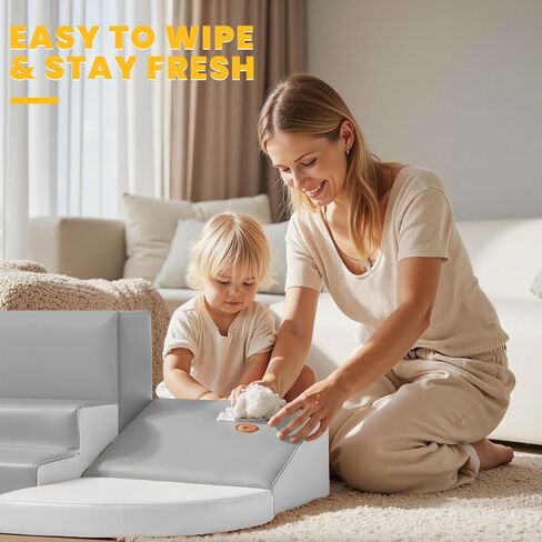 Soft Foam Climbing Blocks for Toddlers: 6-Piece PU Leather Play Set - Kids Climbing and Crawling Toys - Indoor Baby Play Structure - Fun Learning Gym for Christmas Gifts in Saudi Arabia