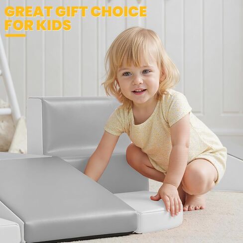 Soft Foam Climbing Blocks for Toddlers: 6-Piece PU Leather Play Set - Kids Climbing and Crawling Toys - Indoor Baby Play Structure - Fun Learning Gym for Christmas Gifts in Saudi Arabia