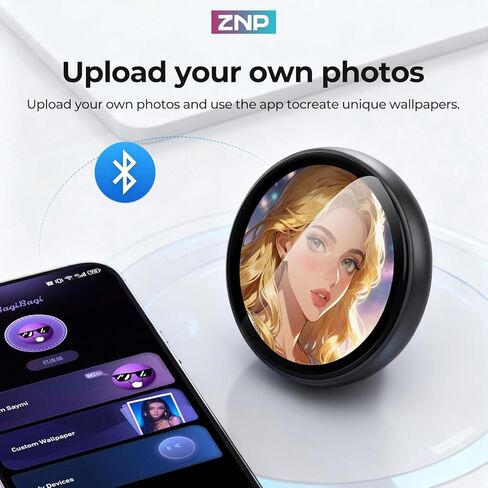 دبوس شارة رقمي ZNP، شارة مصاحبة بتقنية الذكاء الاصطناعي يمكن ارتداؤها، مترجم بلوتوث يدعم 60 لغة، صورة قابلة للتخصيص، شاشة لمس عالية الدقة، لا حاجة إلى شبكة Wi-Fi لأعمال السفر in Kuwait