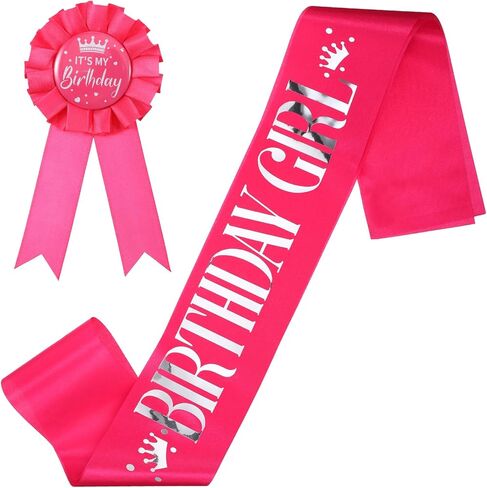 Pink Birthday Sash Happy Birthday Sash for Women Set Includes Sashes & Its My Birthdays Pin in Saudi Arabia